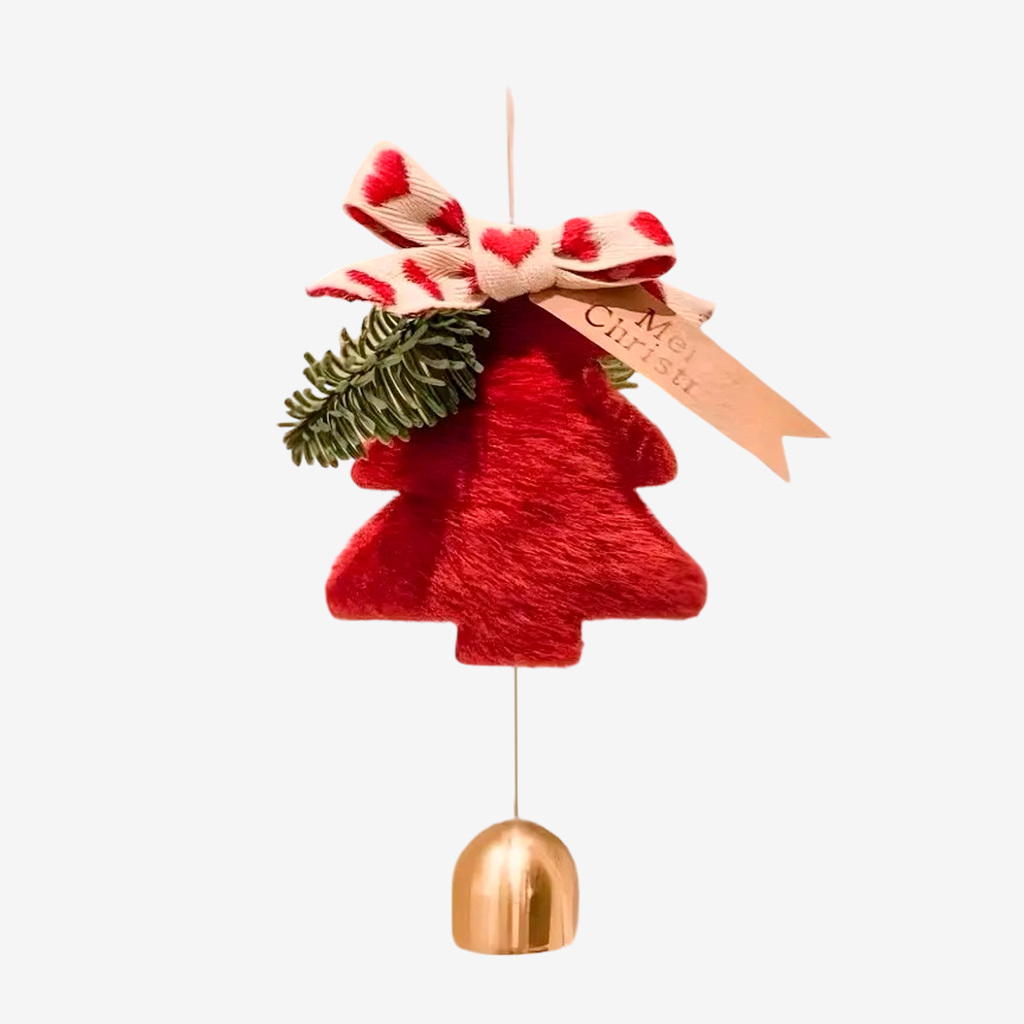 Підвіска іграшка червона з дзвіночком