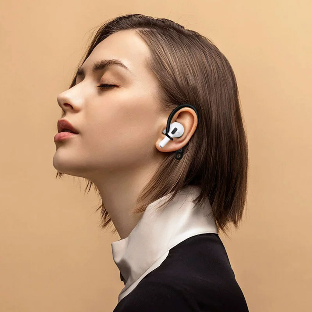 Черные удобные крепления для беспроводных наушников AirPods Pro
